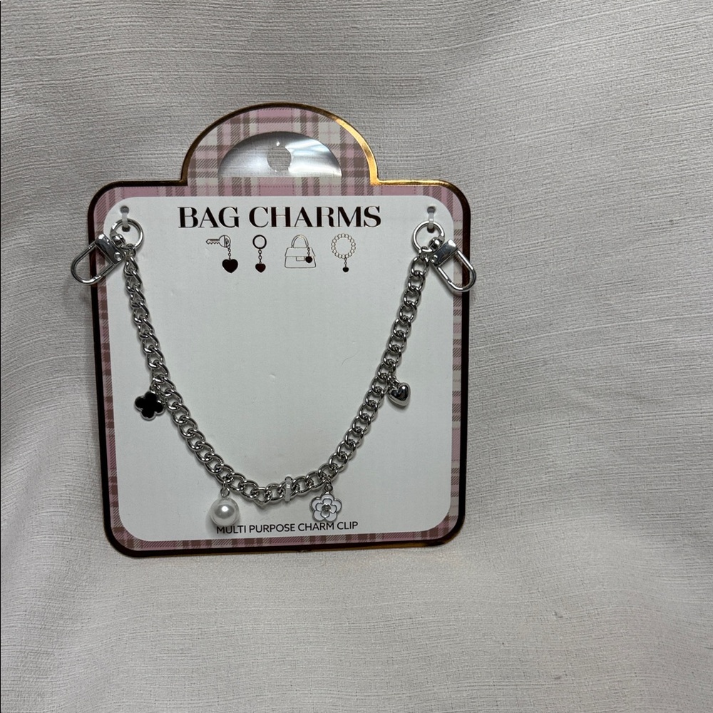 Silver Bag Charm With Accessories